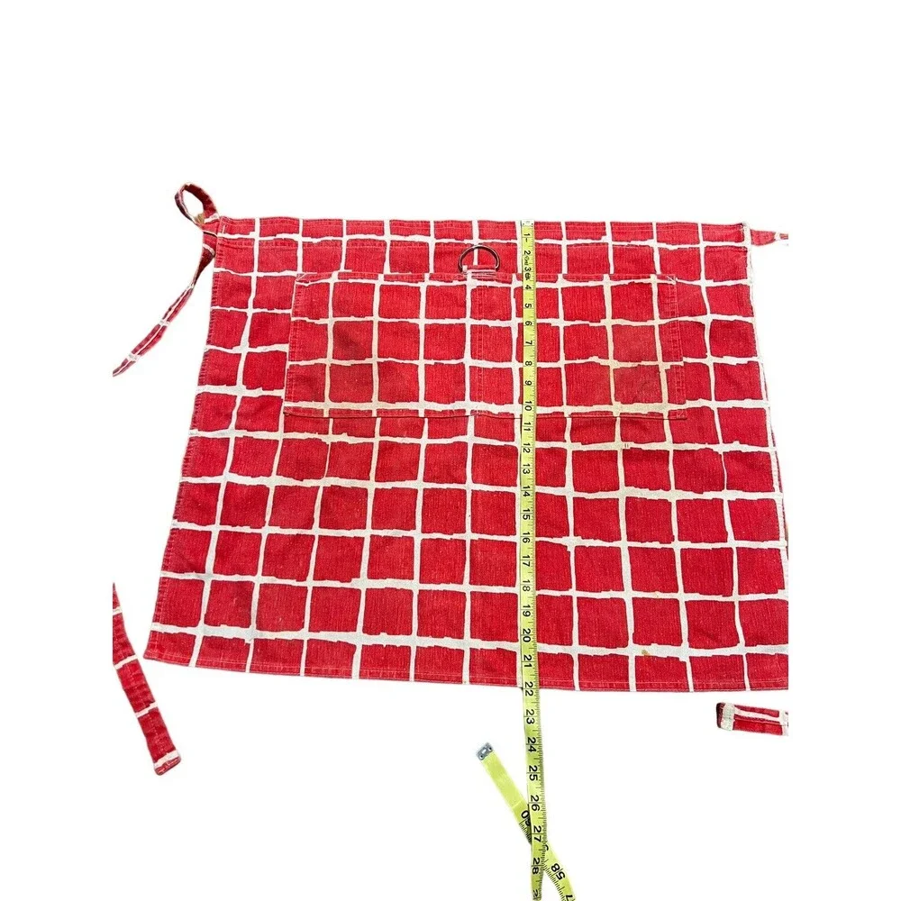 Vintage Crackers Red White Pizza Brick Apron Half Waist Tie Pockets D Ring